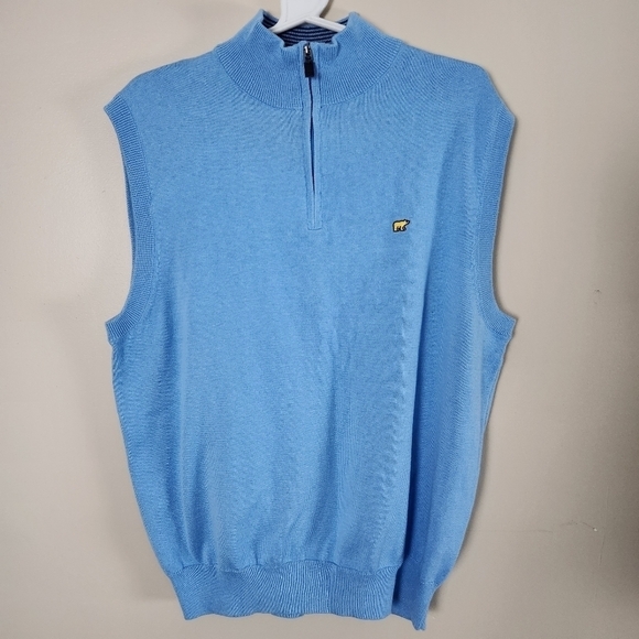 Jack Nicklaus Turquoise Blue Quarter Zip Pullover Knit Golf Vest Size L - Picture 3 of 5